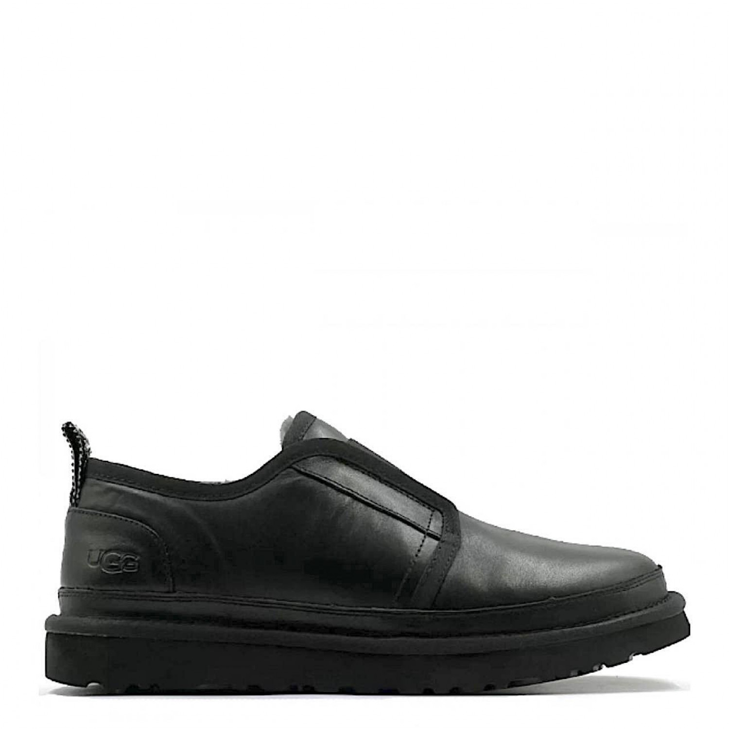 UGG Mens Slippers Flex Leather Black 