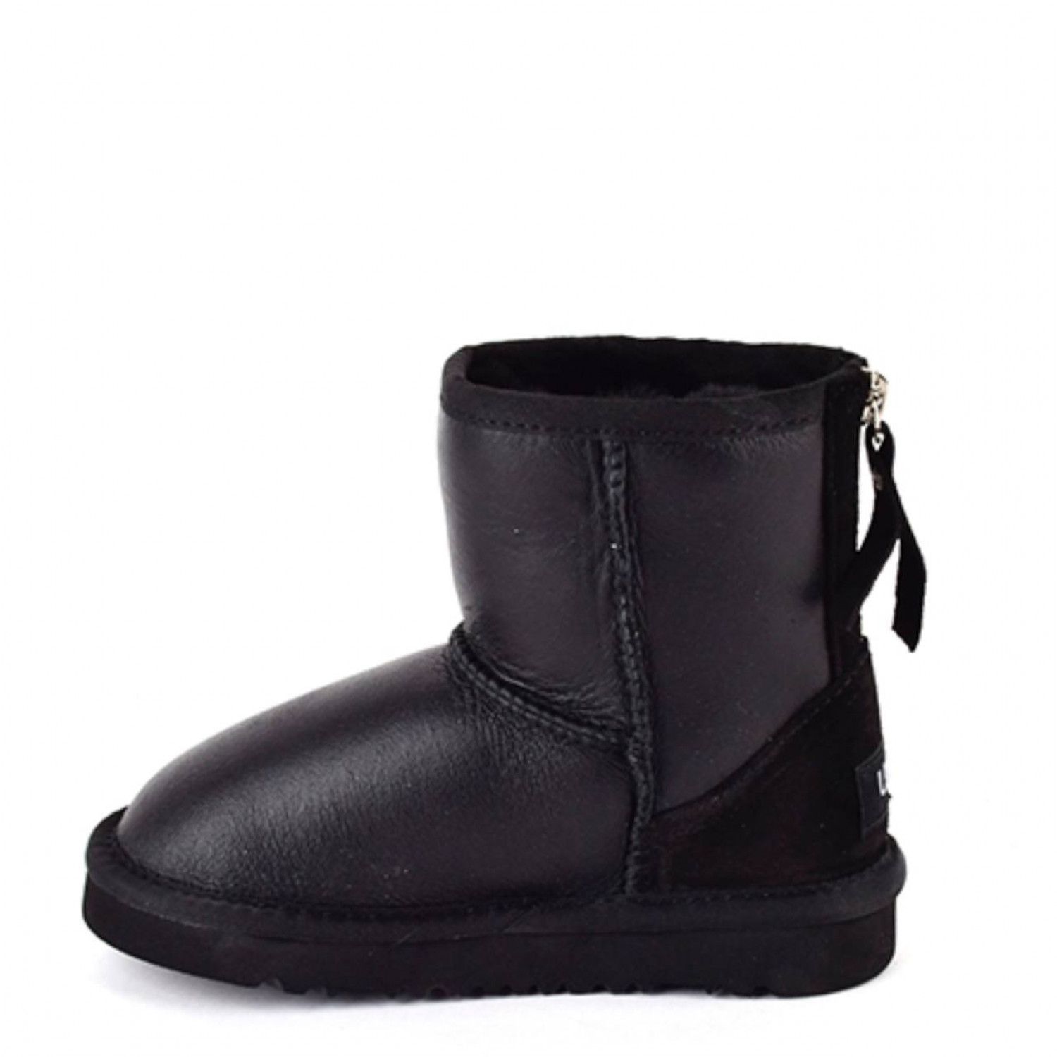 UGG Kids Classic Zip Short Metallic Black 