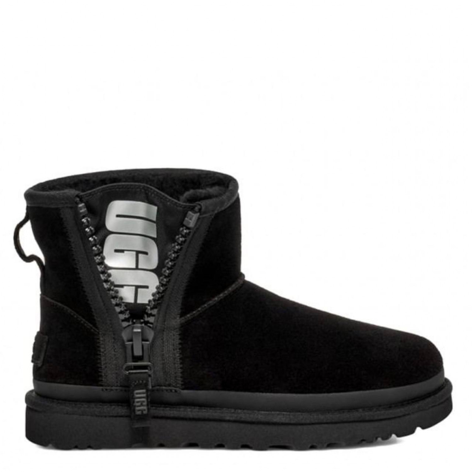 UGG Classic Mini Zipper Tape Logo Black