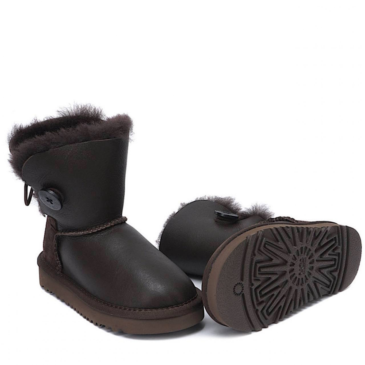 UGG Kids Bailey Button Metallic Chocolate 
