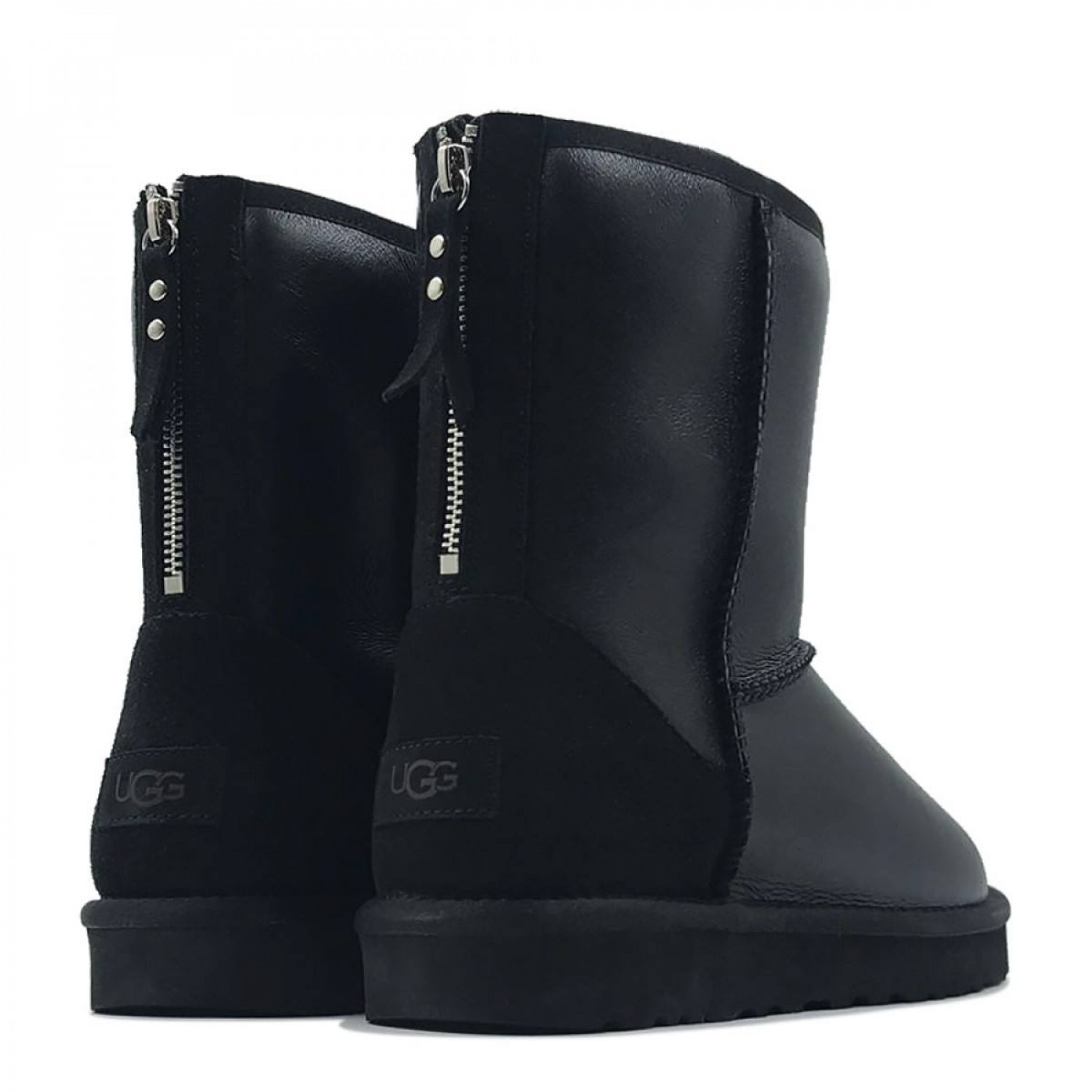 UGG Mens Classic Short Zip Metallic Black 