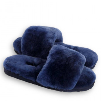 UGG Fluff Slide Slippers Navy Blue
